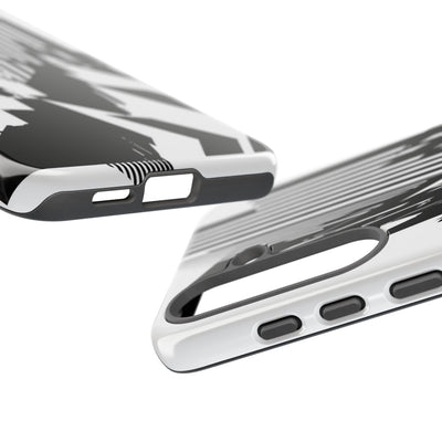White Tough Phone Case for Samsung - Shattered Vector Spire