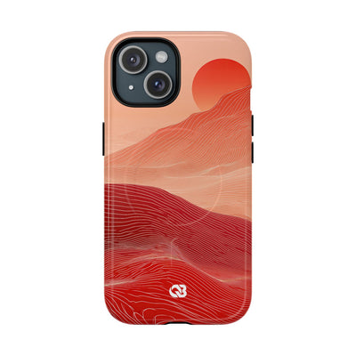 Red Tough 2.0 Magsafe Phone Case for iPhone - Crimson Ridge Lines