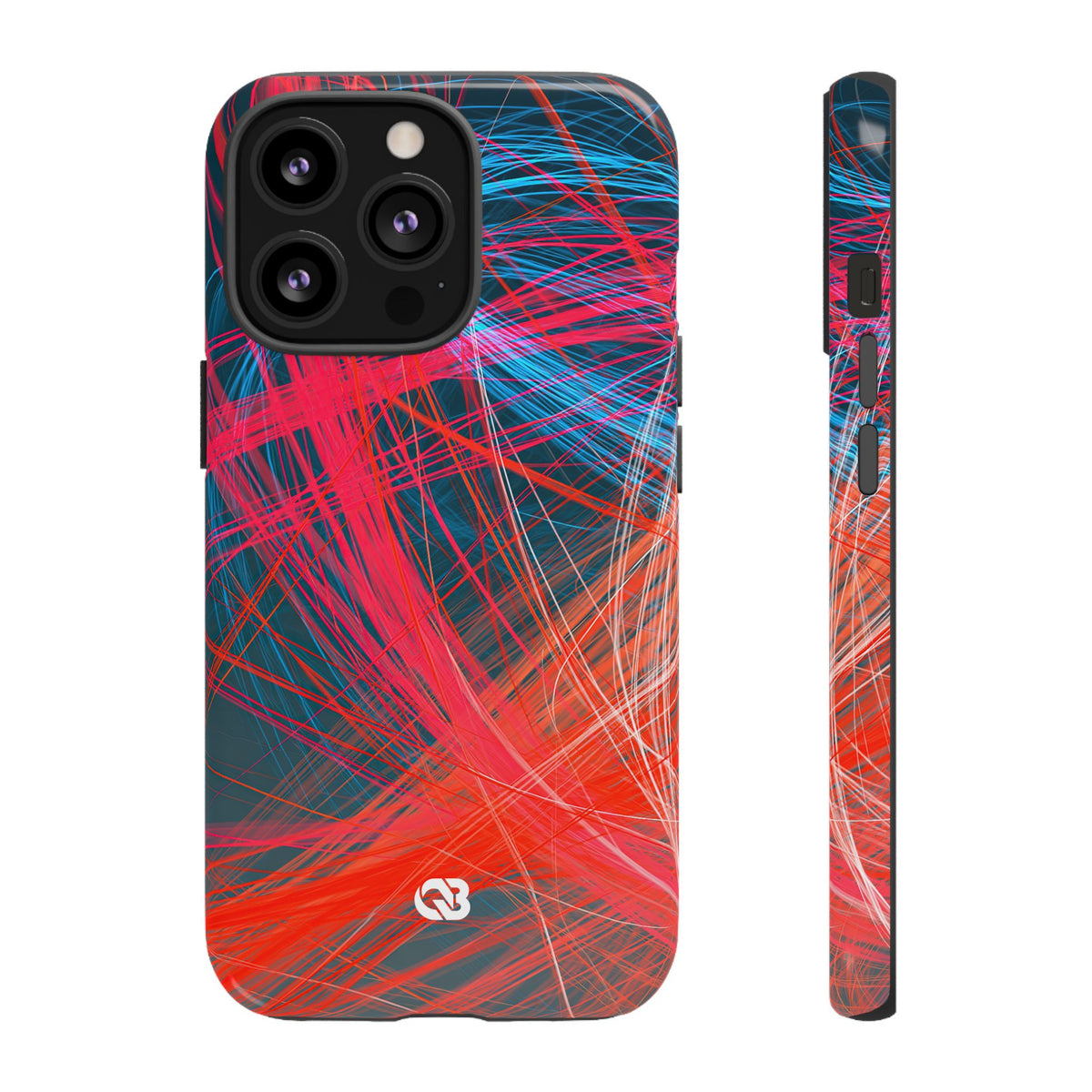 Neon Fiber Stream · Tough Phone Case for iPhone · Red