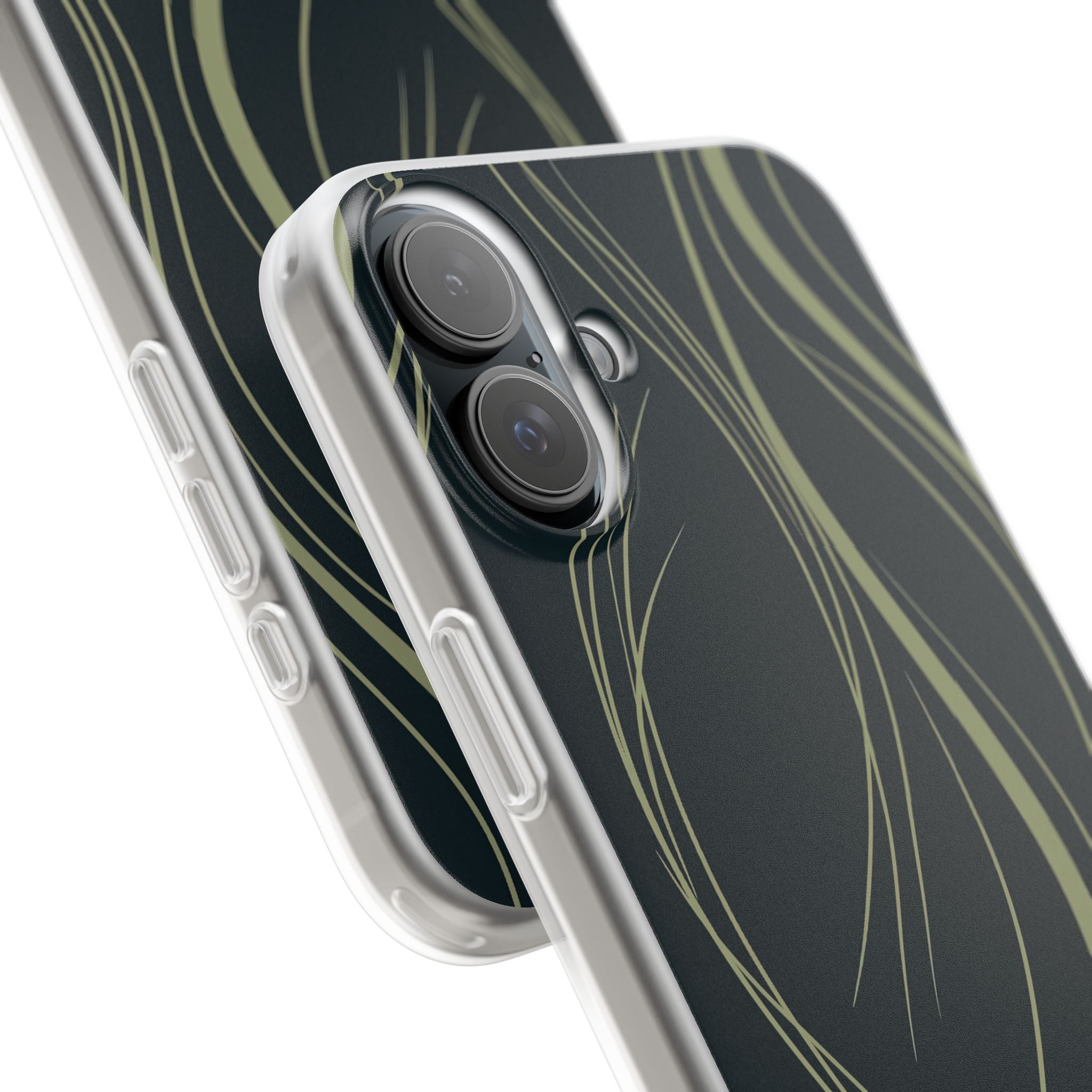 Green Lite Phone Case for iPhone - Obsidian Sage Flow