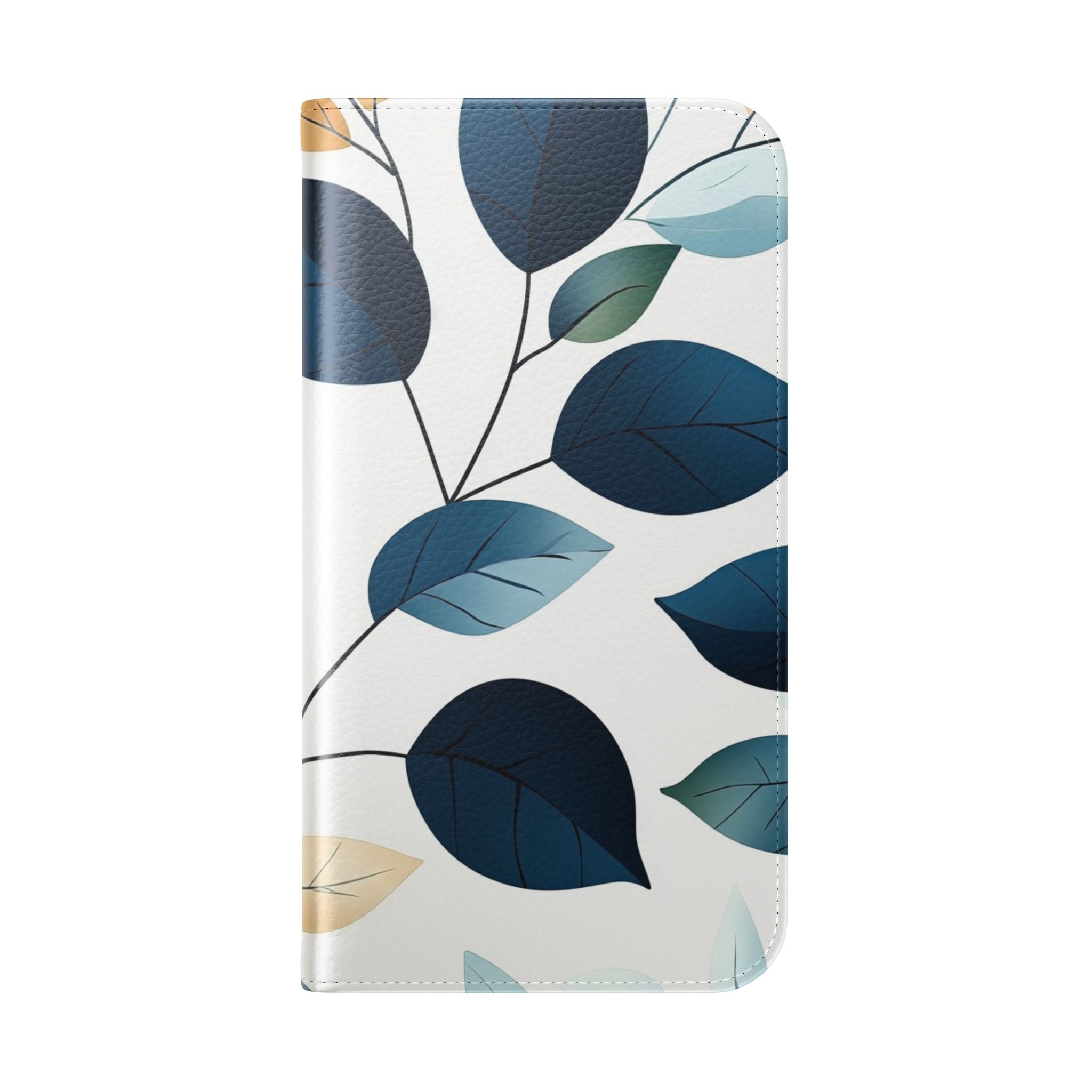 Navy Leaf Veins - iPhone 16 Pro Case - Wallet