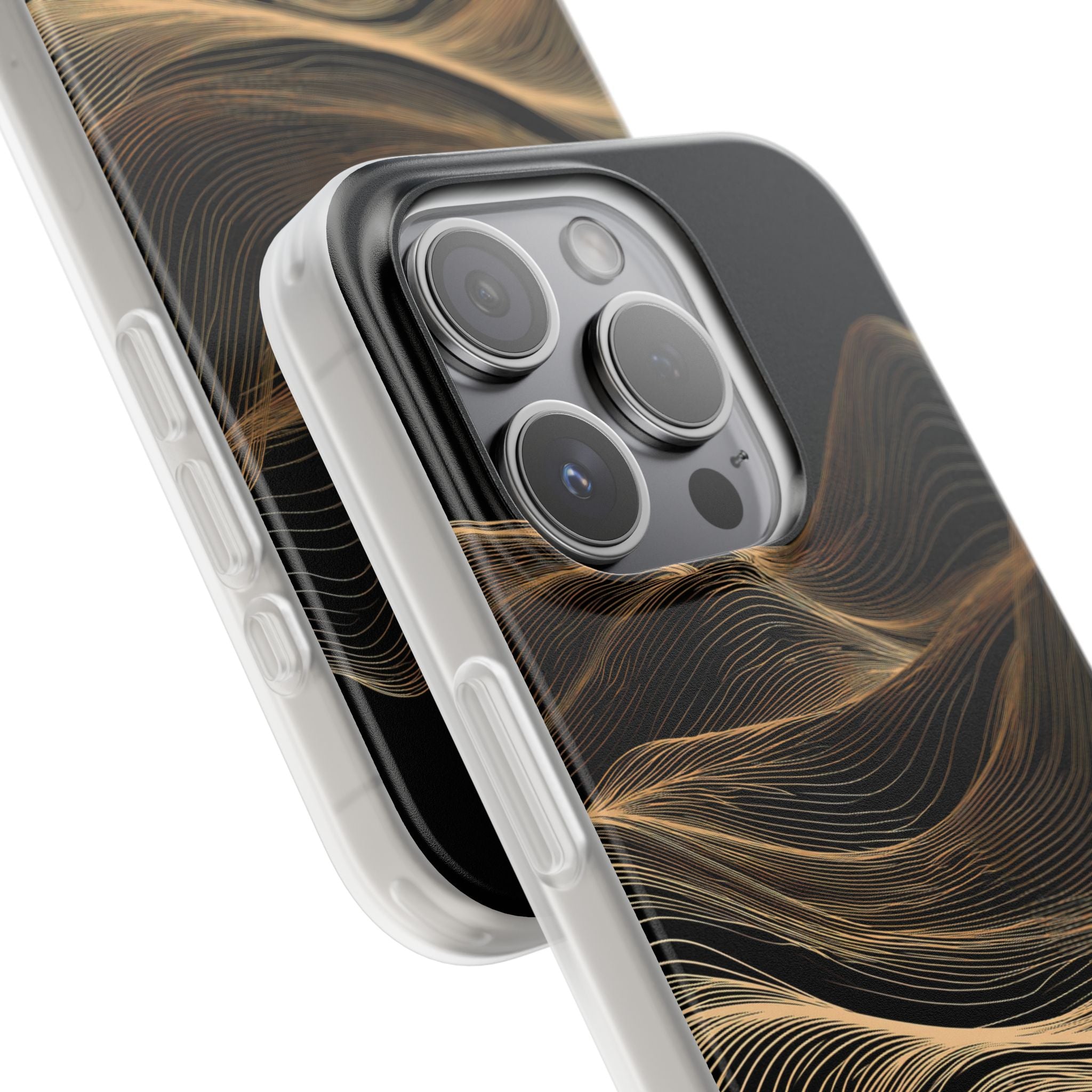 Black Lite Phone Case for iPhone - Copper Topo Ridge