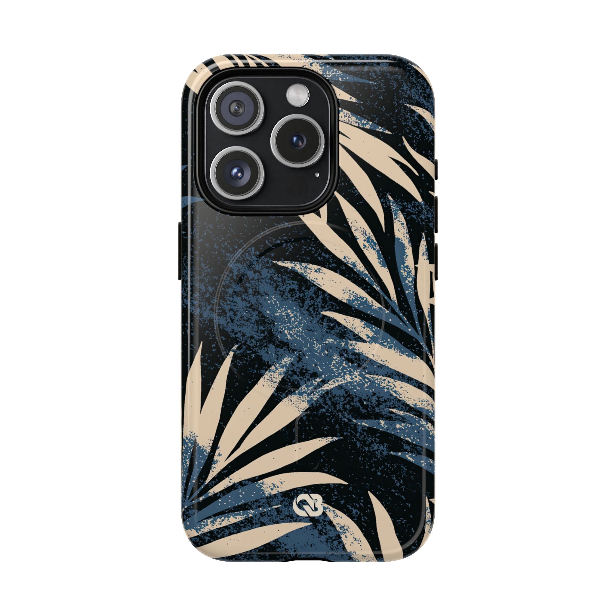 Blue Tough 2.0 Magsafe Phone Case for iPhone - Indigo Sandstone Palm