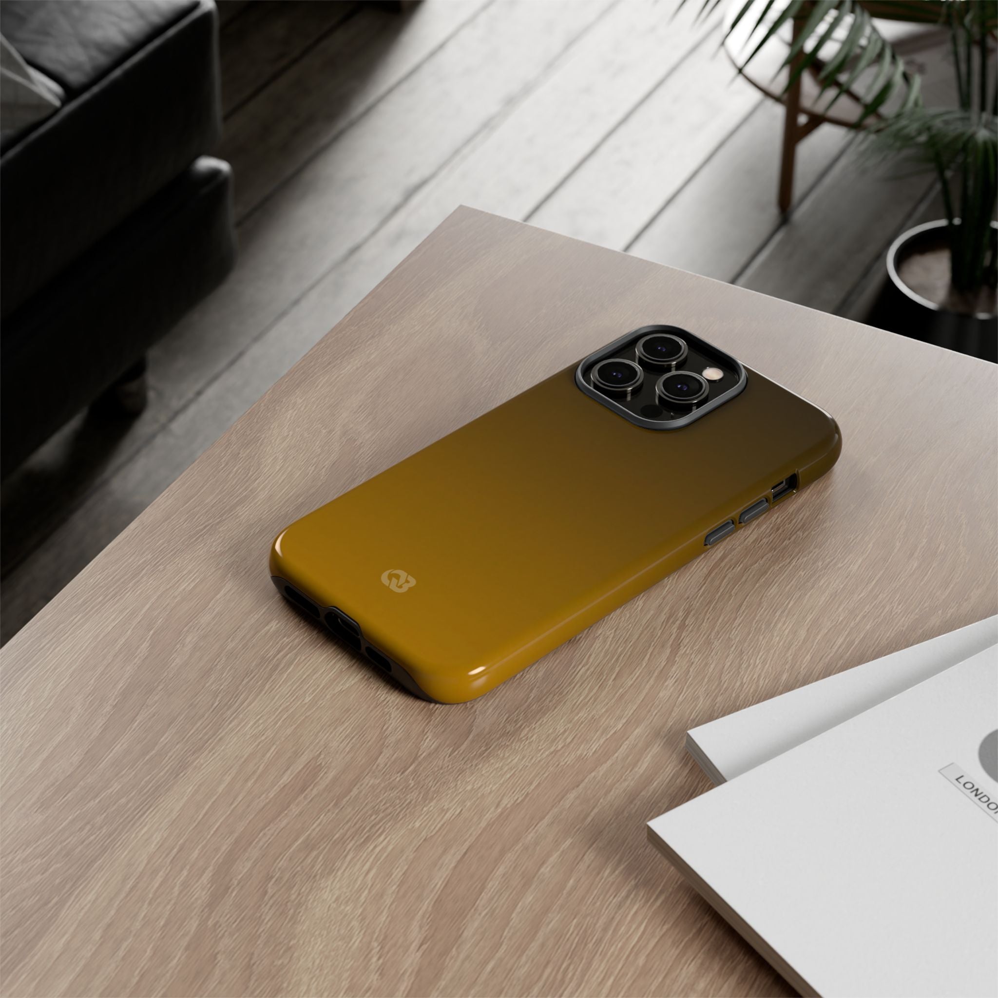Gold Tough Phone Case for iPhone - Scorched Gold Haze