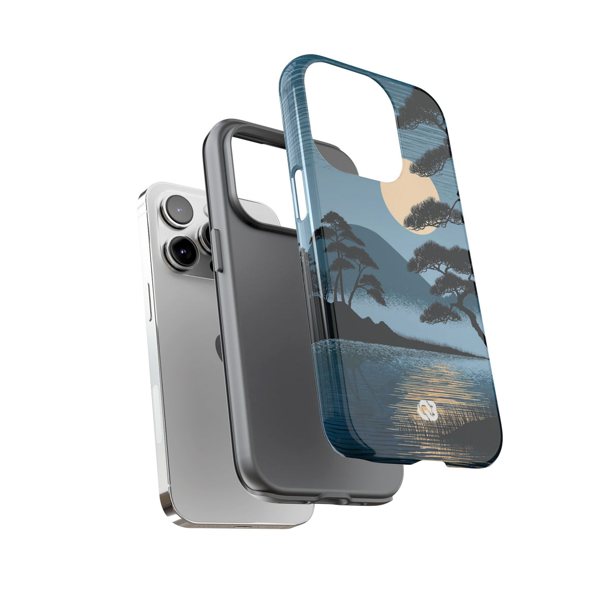 Moonlit Pine Horizon · Tough Phone Case for iPhone · Blue