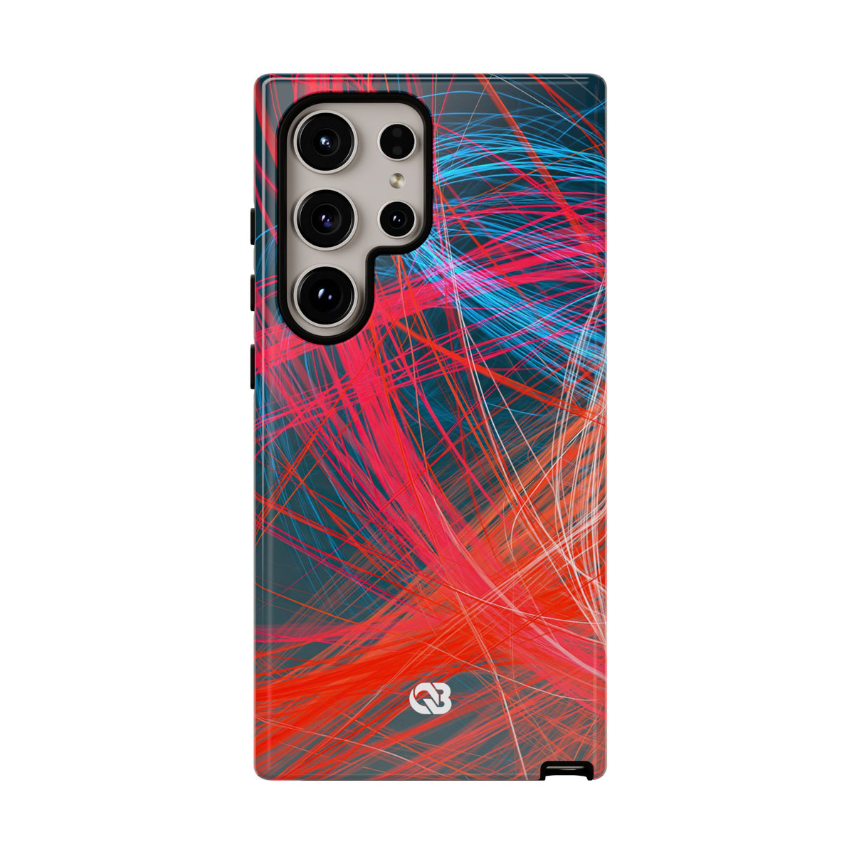 Neon Fiber Stream · Tough Phone Case for Samsung · Red