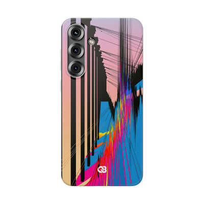 Blue Lite Phone Case for Samsung - Fractured Data Skyline