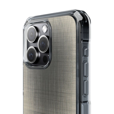 Beige Impact MagSafe Phone Case for iPhone - Carbon Screen Grid