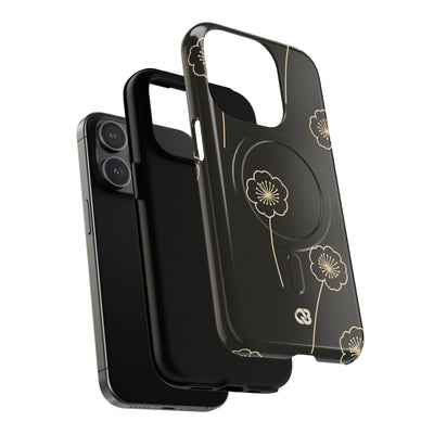 Black Tough 2.0 Magsafe Phone Case for iPhone - Obsidian Sand Petals