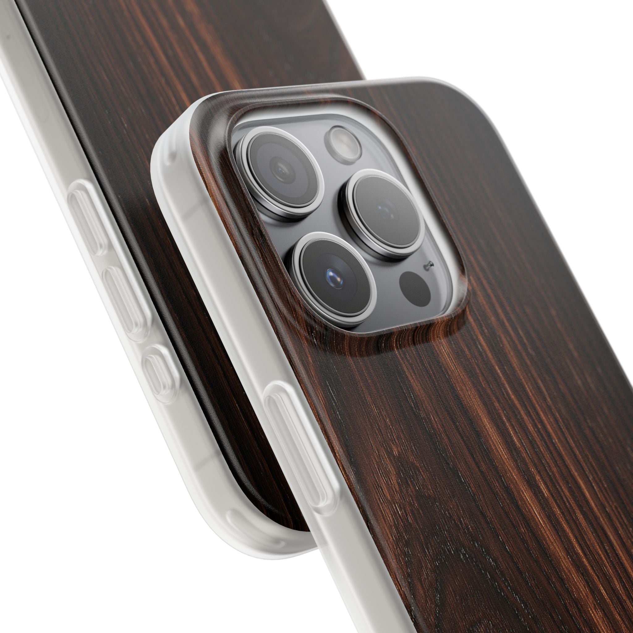 Brown Lite Phone Case for iPhone - Burnished Mahogany Grain
