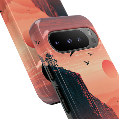 Orange Tough Phone Case for Google Pixel - Crimson Ridge Flight
