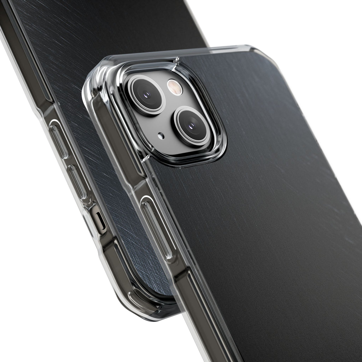 Brushed Obsidian Steel · Clear Impact Magnetic Phone Case for iPhone ·  Black