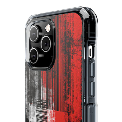 Distorted Barcode · Clear Impact Magnetic Phone Case for iPhone · Black