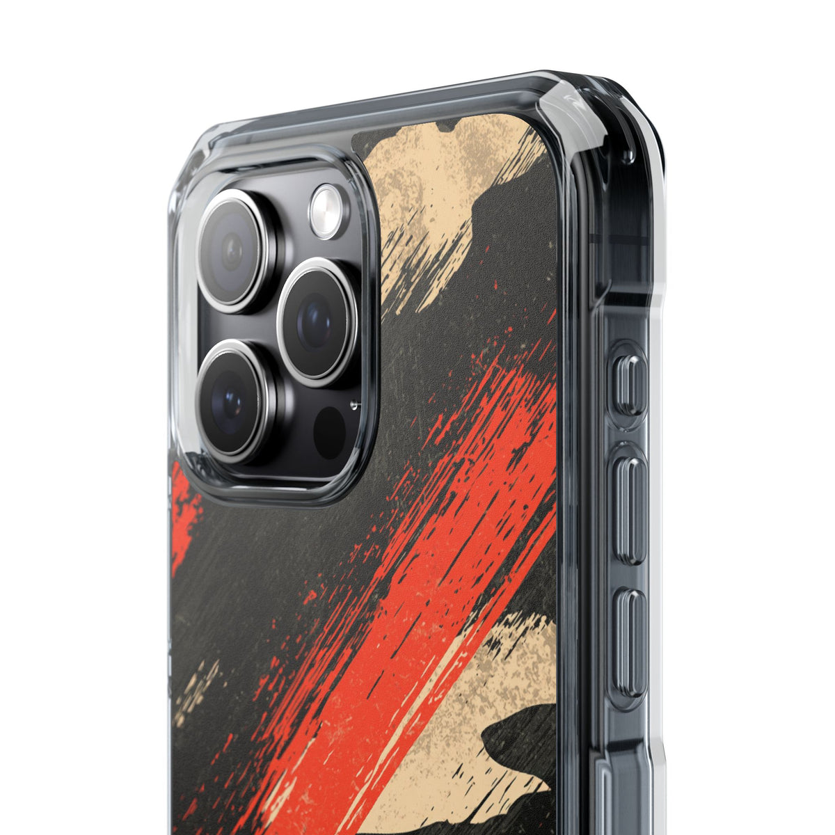 Urban Slash Camo · Clear Impact Magnetic Phone Case for iPhone · Black