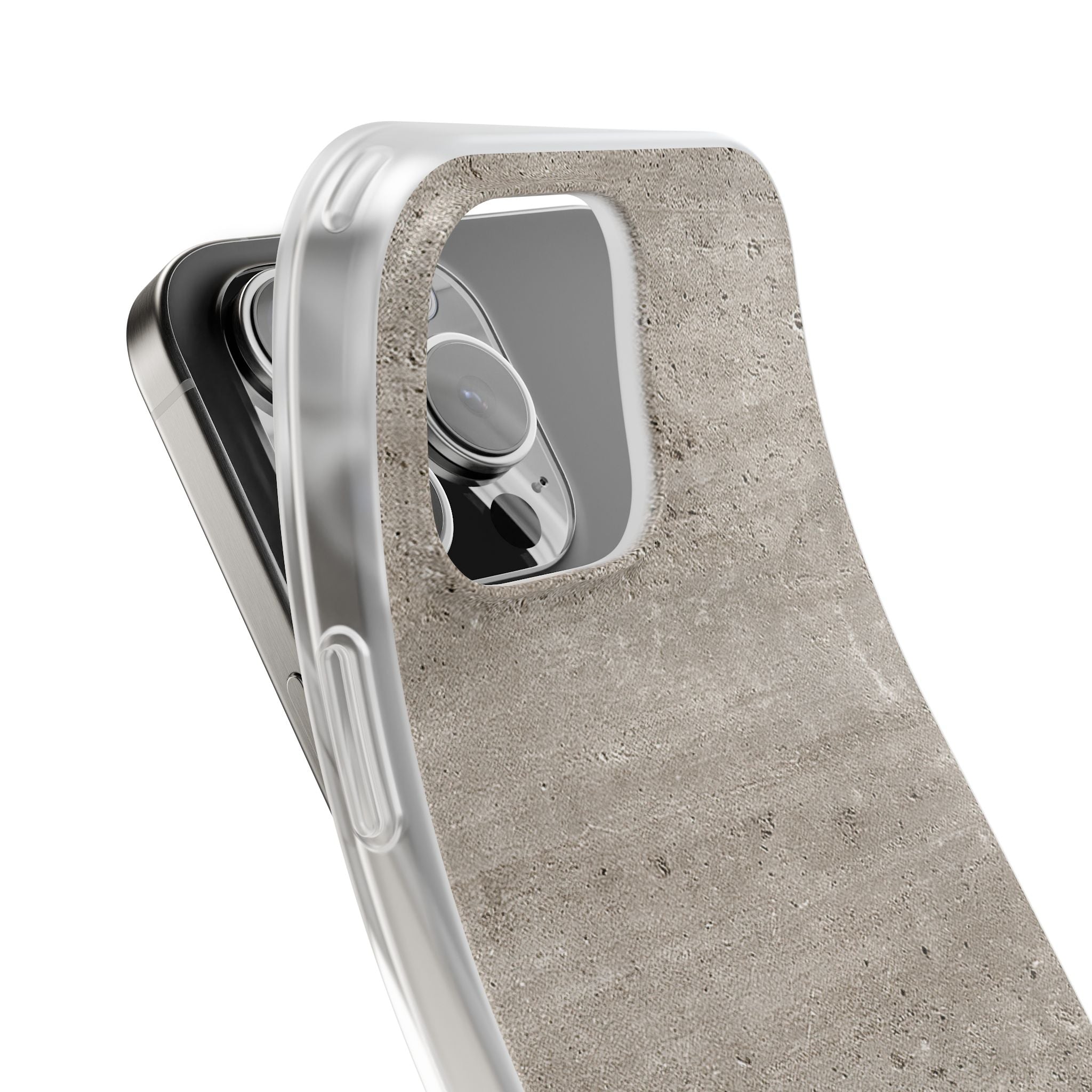 Grey Lite Phone Case for iPhone - Brutalist Stone Grit