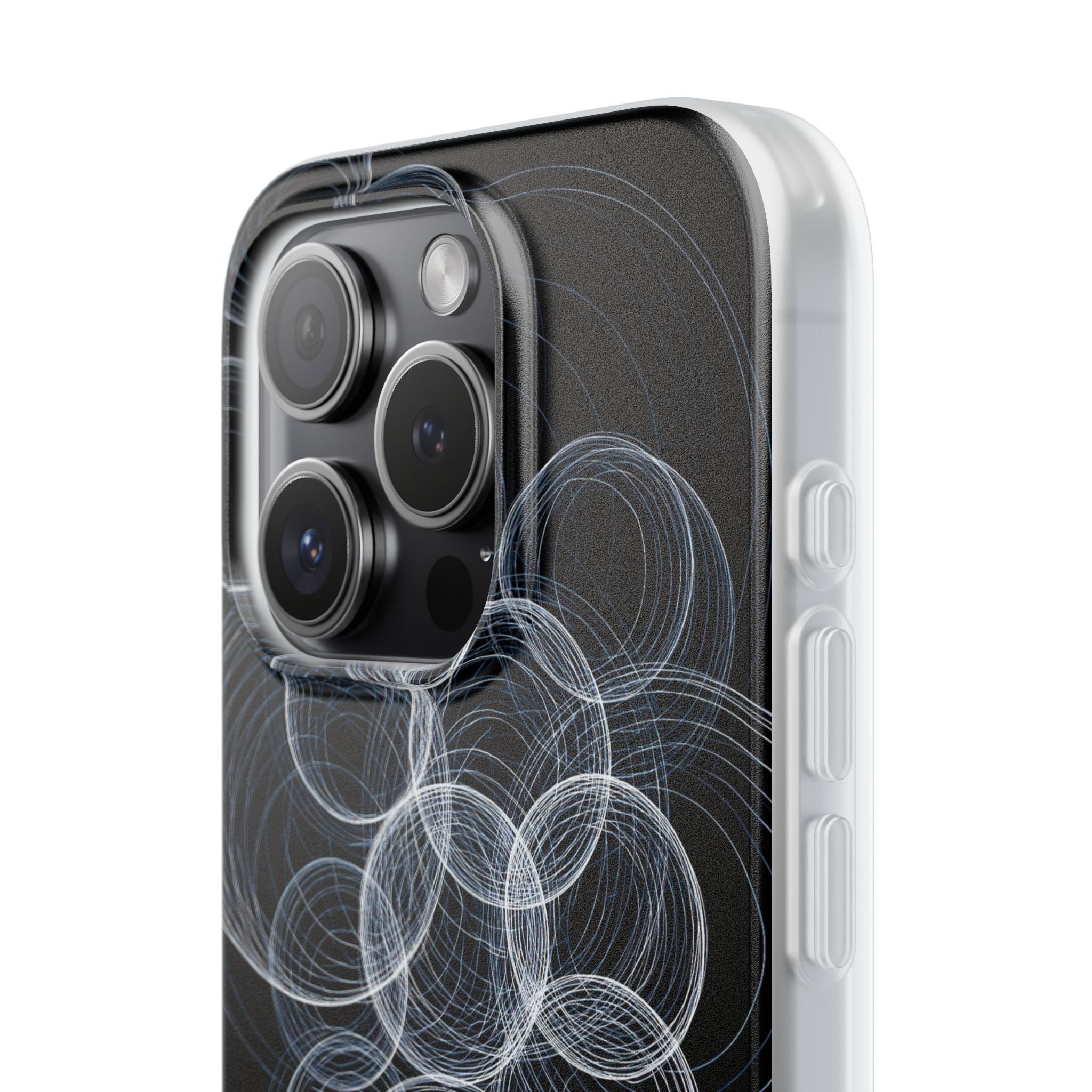 Black Lite Phone Case for iPhone - Frosted Ring Matrix
