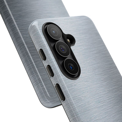Silver Tough Phone Case for Samsung - Satin Chrome Grain