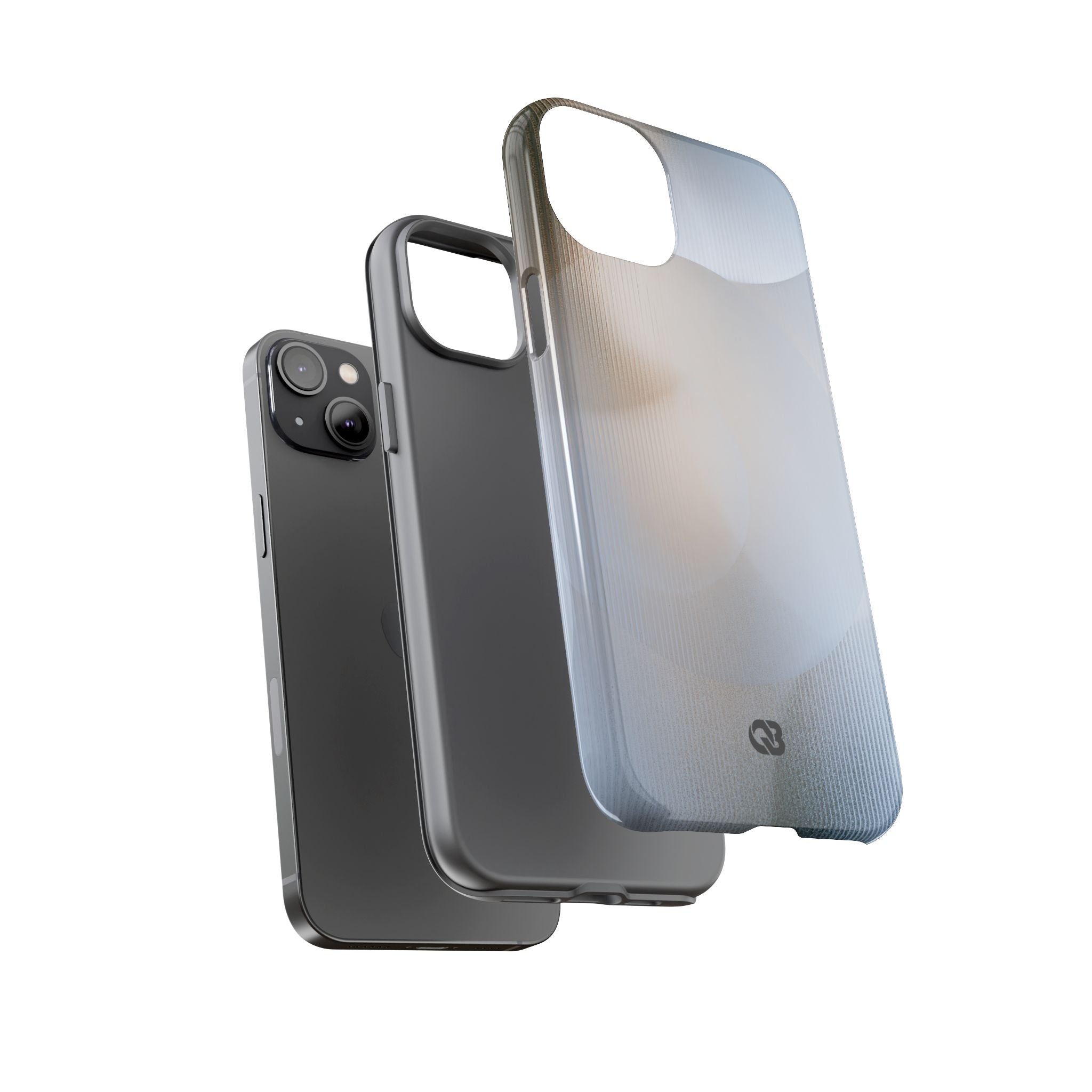 White Tough Phone Case for iPhone - Frosted Ribbed Sphere