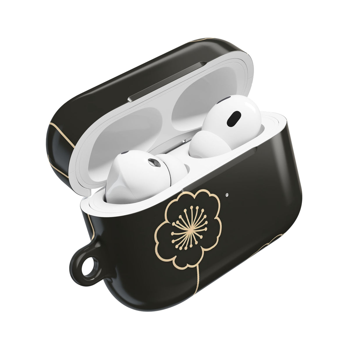 Nocturne Bloom Contours · Hard Case for AirPods & AirPods Pro · Black