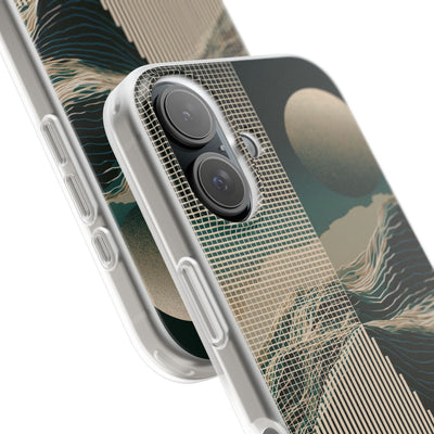 Green Lite Phone Case for iPhone - Lunar Moss Topography