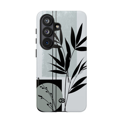 Grey Tough Phone Case for Samsung - Sage Bamboo Noir