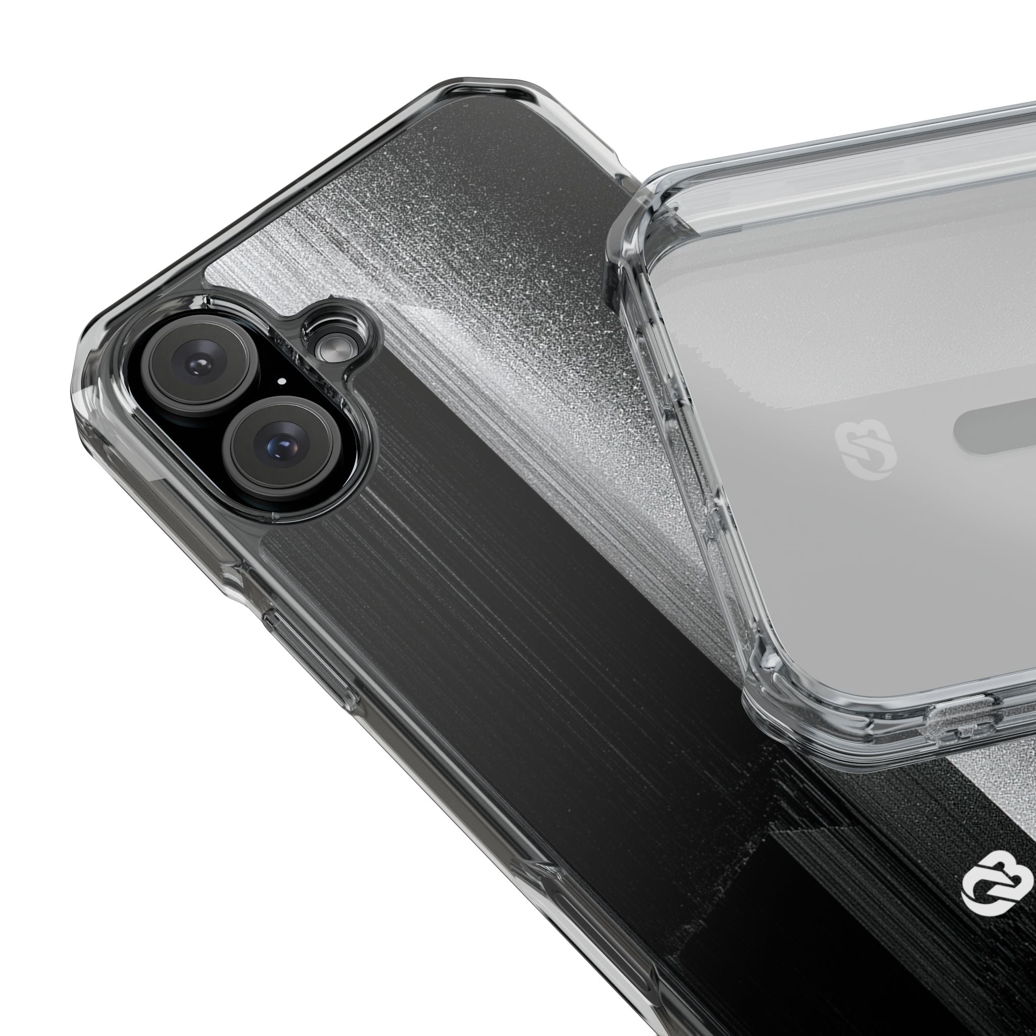 Black Impact MagSafe Phone Case for iPhone - Brutalist Pixel Monolith