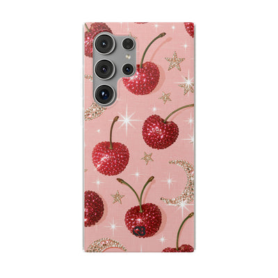 Bedazzled Ruby Cherries · Lite Phone Case for Samsung · Pink