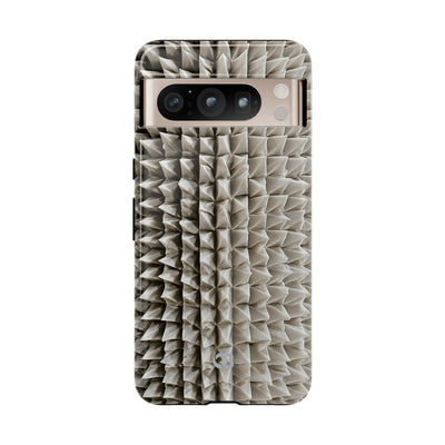 Beige Tough Phone Case for Google Pixel - Bone Spiked Grid