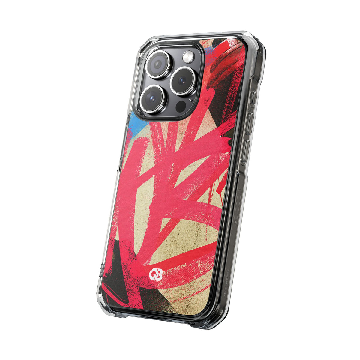 Neon Spray Tag · Clear Impact Magnetic Phone Case for iPhone · Pink