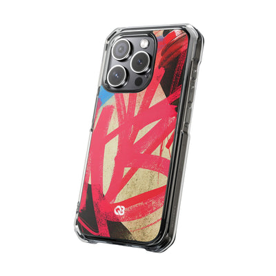Neon Spray Tag · Clear Impact Magnetic Phone Case for iPhone · Pink