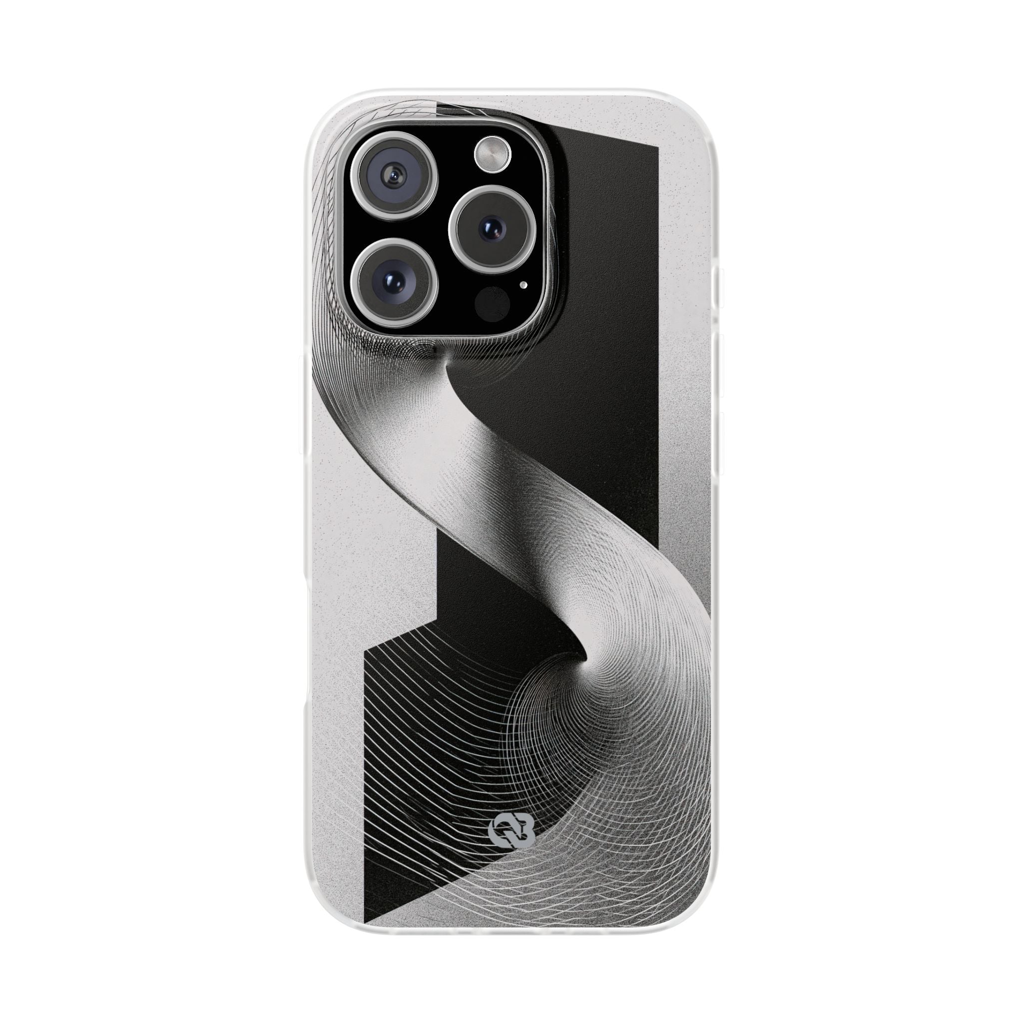 Grey Lite Phone Case for iPhone - Obsidian Moiré Wave