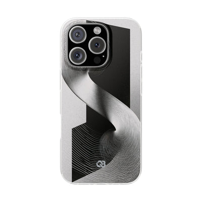 Grey Lite Phone Case for iPhone - Obsidian Moiré Wave