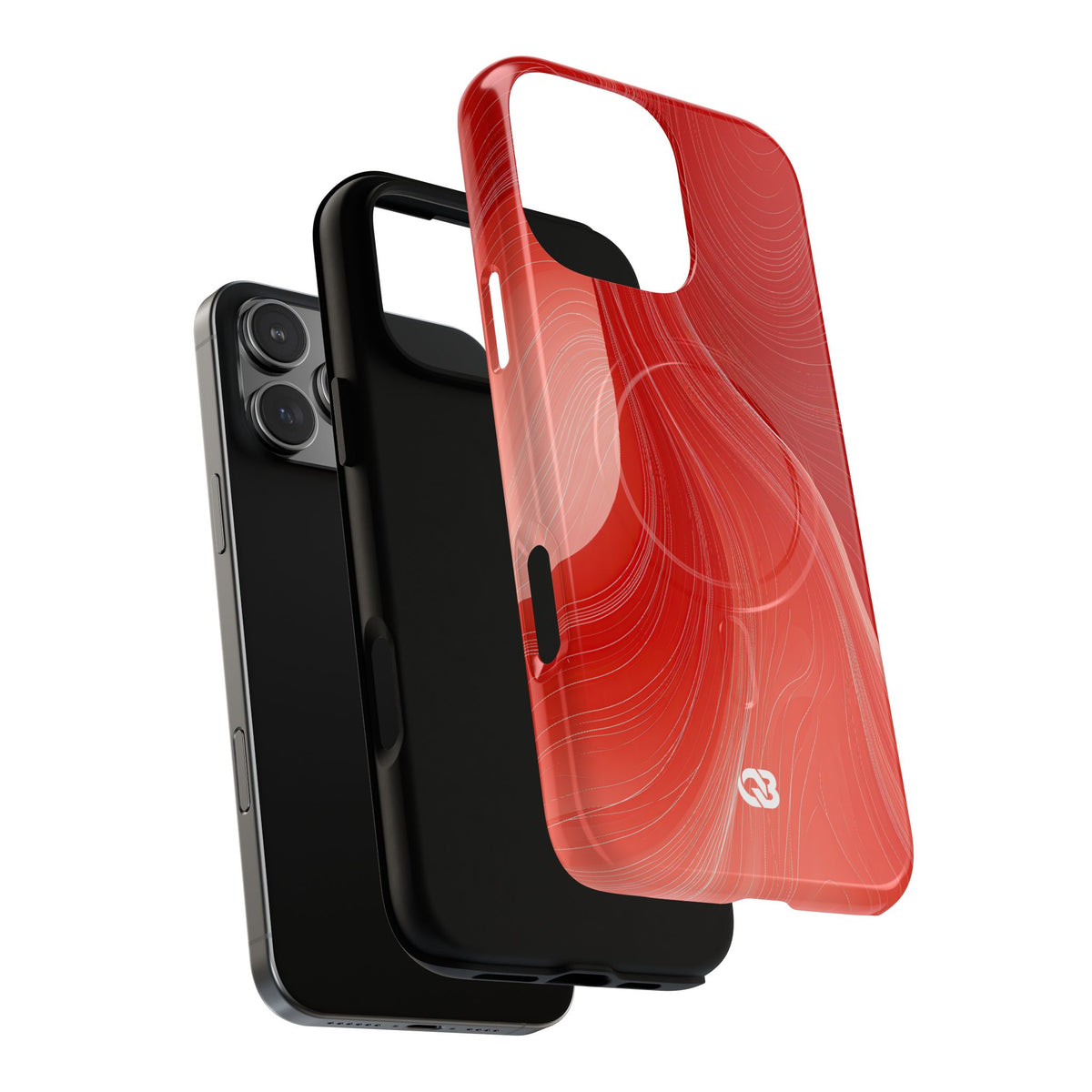 Crimson Contour · Tough 2.0 Magnetic Phone Case for iPhone · Red