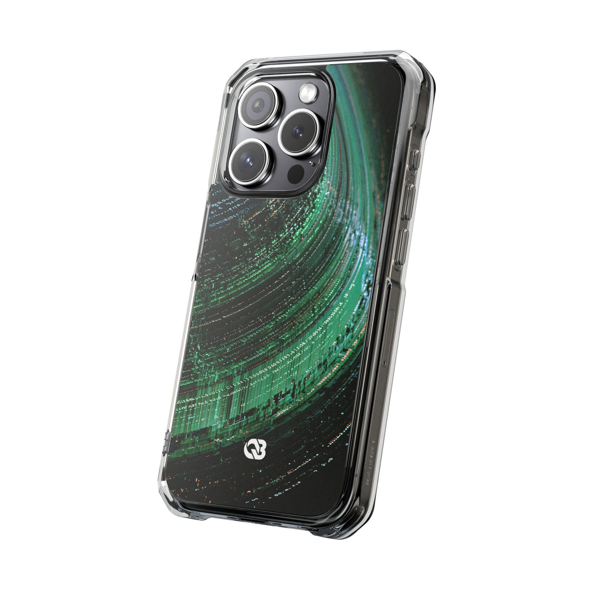 Orbital Data Stream · Clear Impact Magnetic Phone Case for iPhone · Green