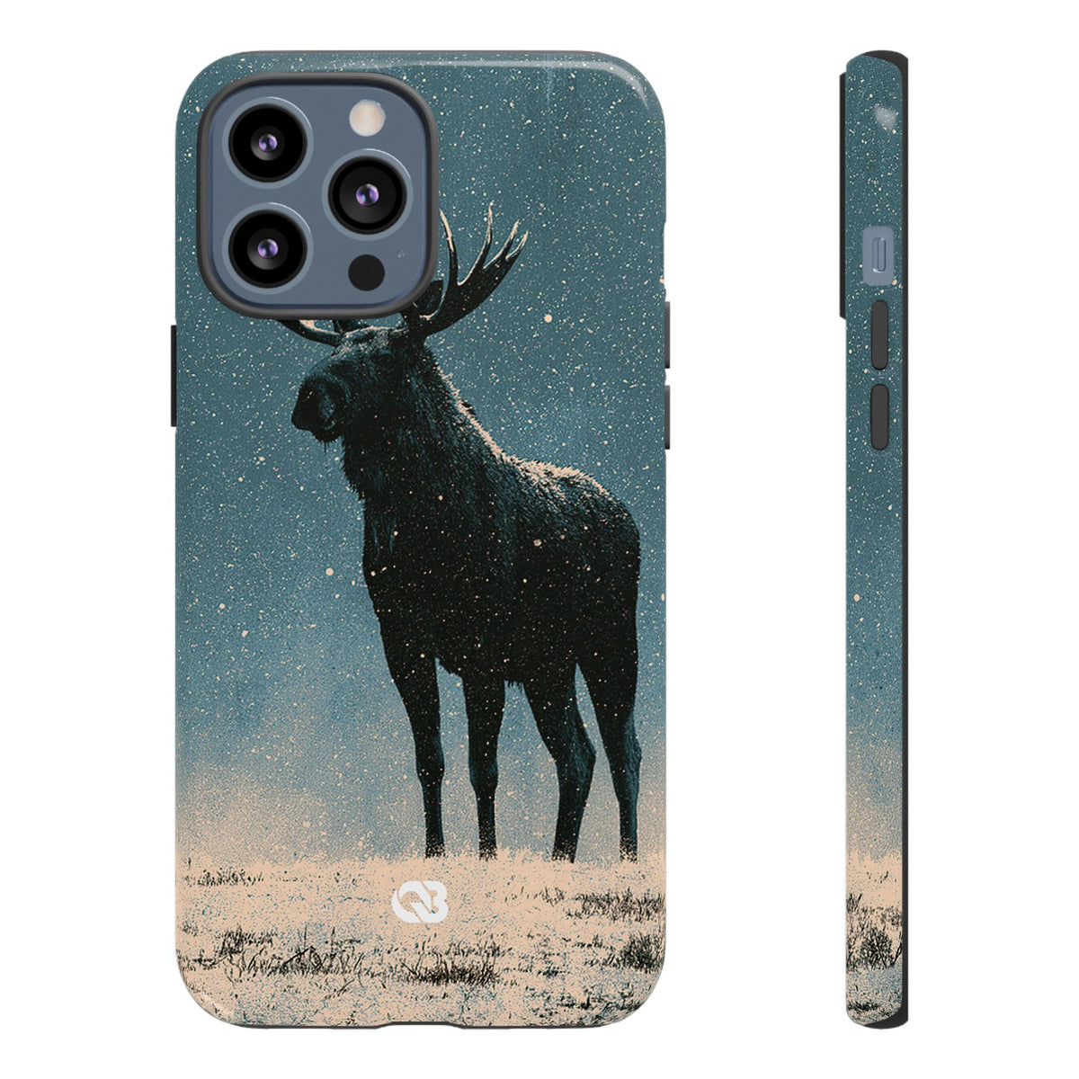 Nordic Boreal Moose · Tough Phone Case for iPhone · Blue
