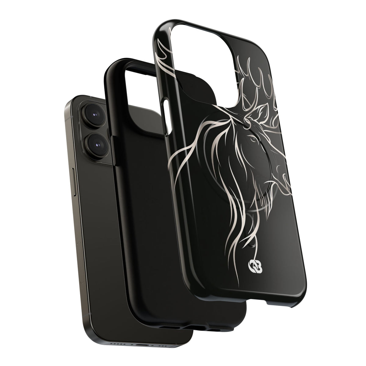 Nordic Moose Contour · Tough 2.0 Magnetic Phone Case for iPhone · Black