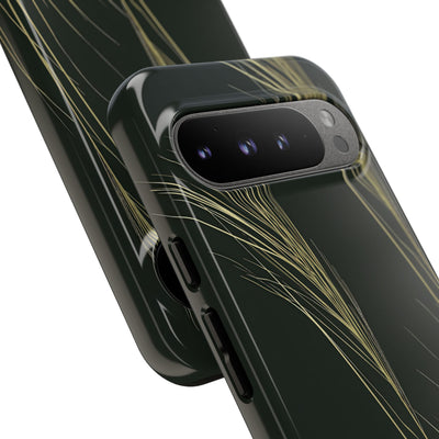 Green Tough Phone Case for Google Pixel - Midnight Gilded Grass