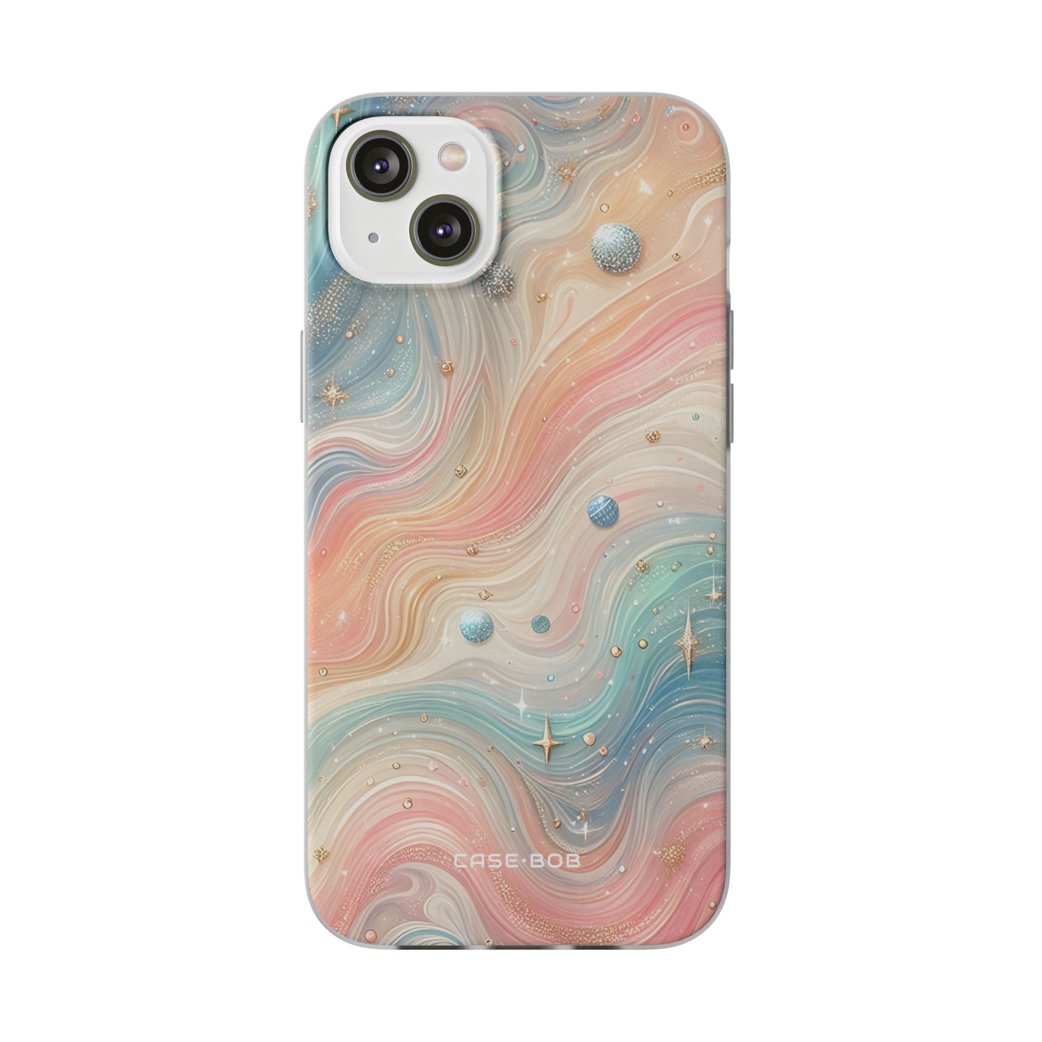 Iridescent Swirls iPhone 14 Plus Case - Soft