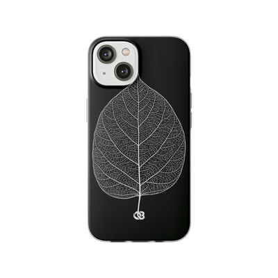 Black Lite Phone Case for iPhone - Bleached Leaf Lattice