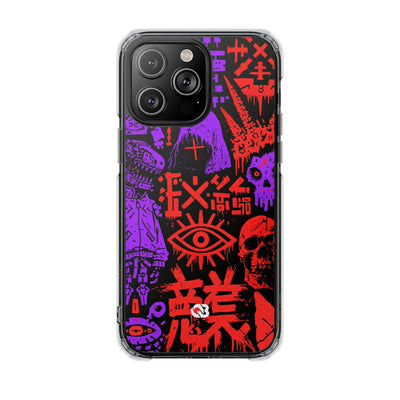 Underground Cyber Glyphs · Clear Impact Magnetic Phone Case for iPhone · Black