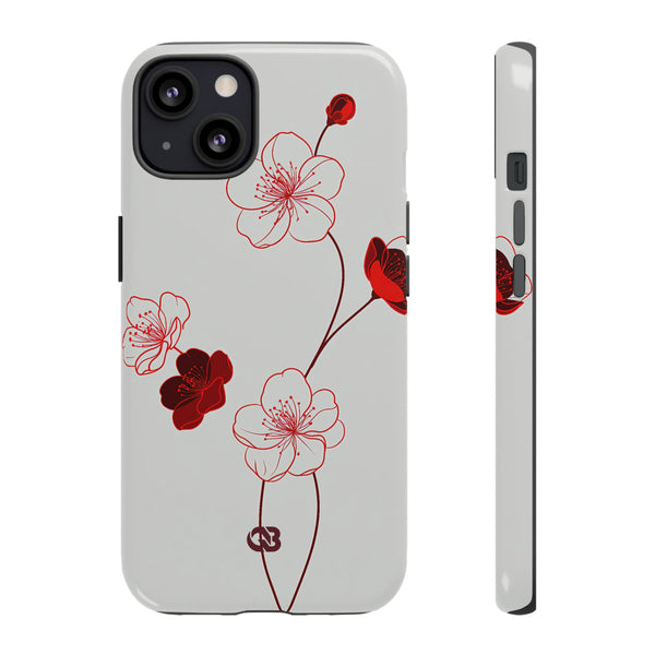 Crimson Sakura Blossom · Tough Phone Case for iPhone · Red