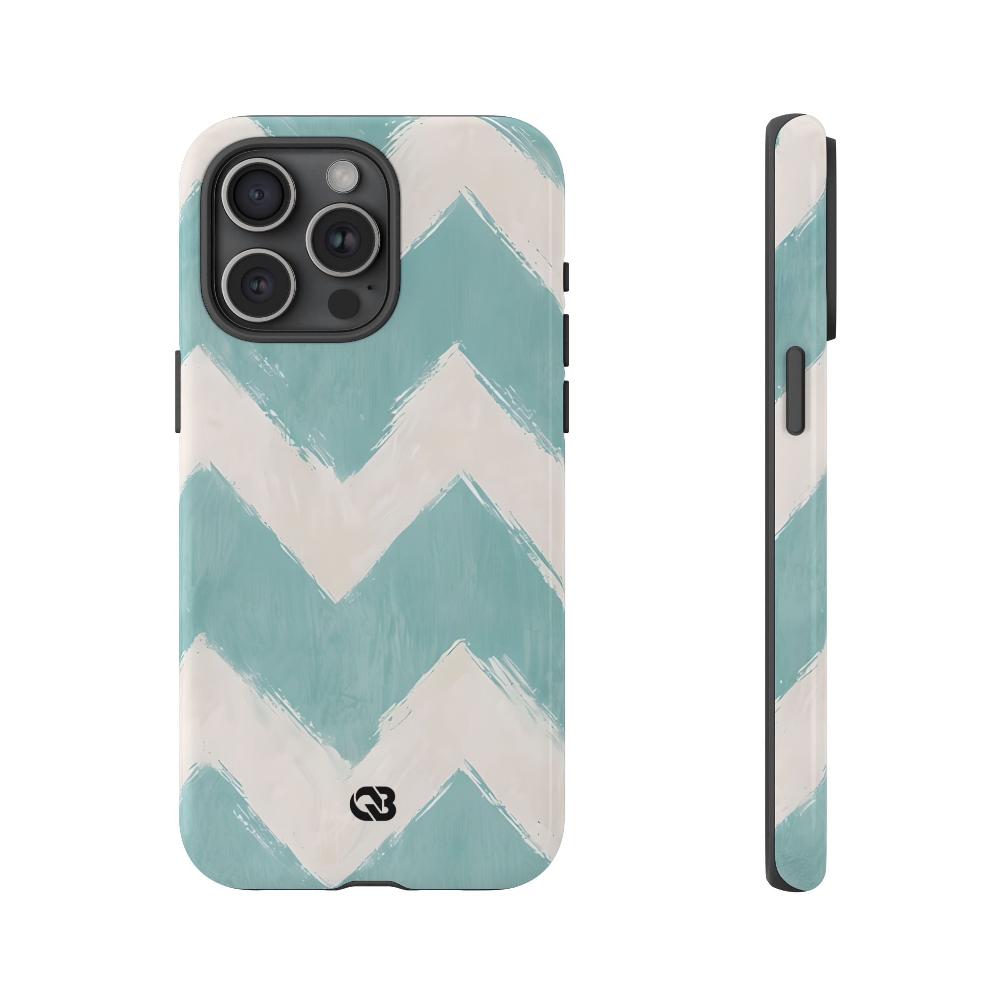 Teal Painted Chevron · Tough Phone Case for iPhone