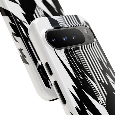 White Tough Phone Case for Google Pixel - Shattered Vector Spire