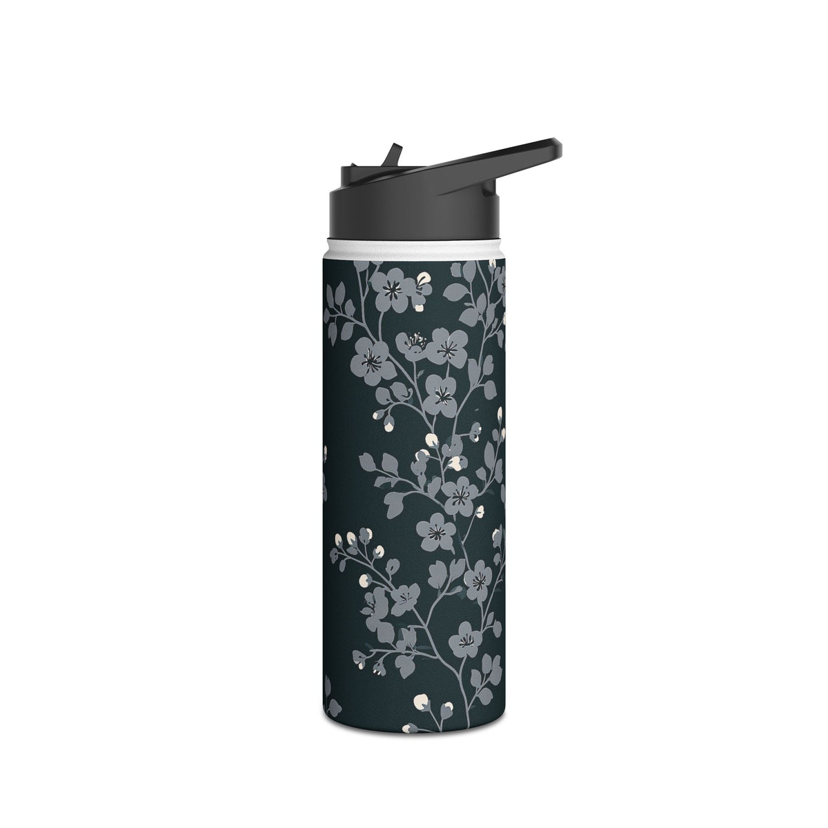 Nocturne Blossom Branch · Insulated Water Bottle · Black