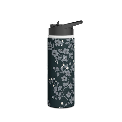 Nocturne Blossom Branch · Insulated Water Bottle · Black