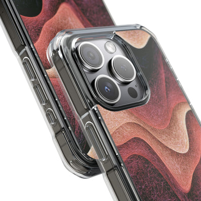 Rose Contour Waves · Clear Impact Magnetic Phone Case for iPhone · Pink