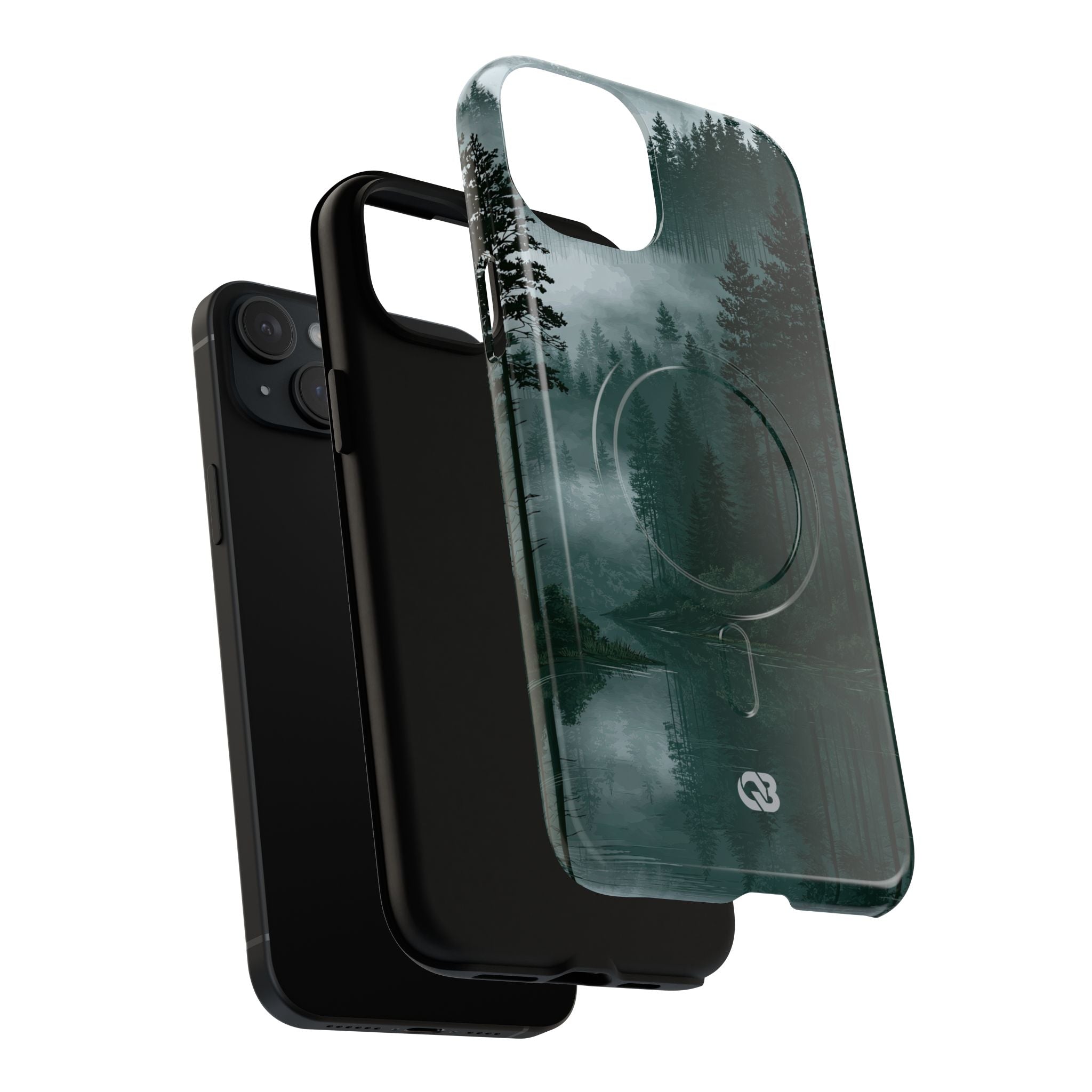 Green Tough 2.0 Magsafe Phone Case for iPhone - Misty Evergreen Mirror