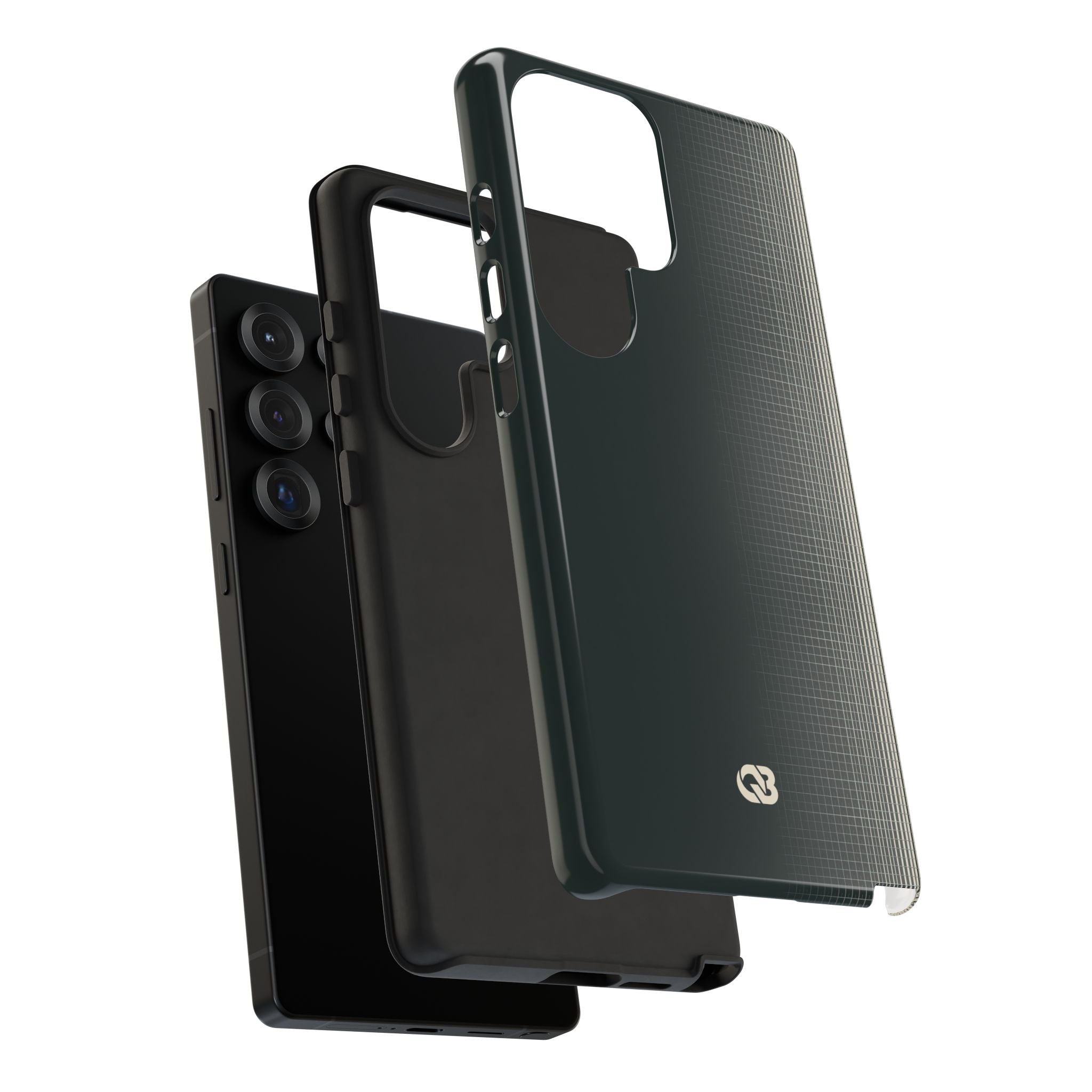 Grey Tough Phone Case for Samsung - Charcoal Tech Grid
