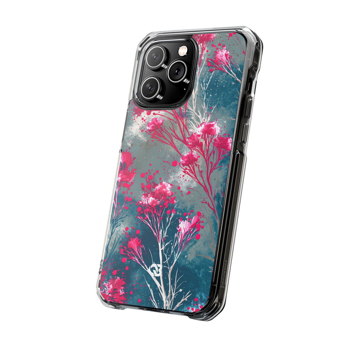 Cyber Blossom · Clear Impact Magnetic Phone Case for iPhone · Teal