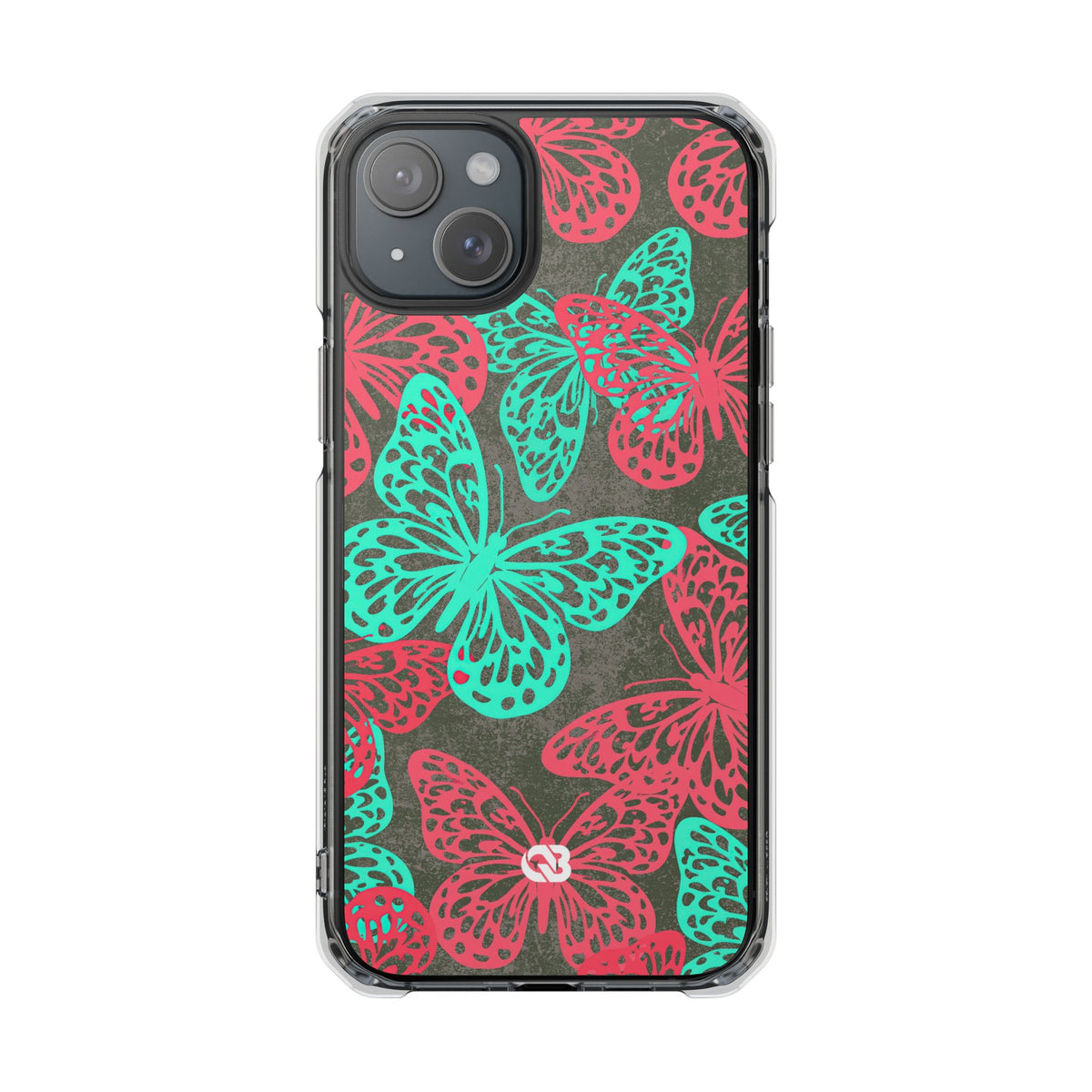Electric Papillon · Clear Impact Magnetic Phone Case for iPhone · Pink